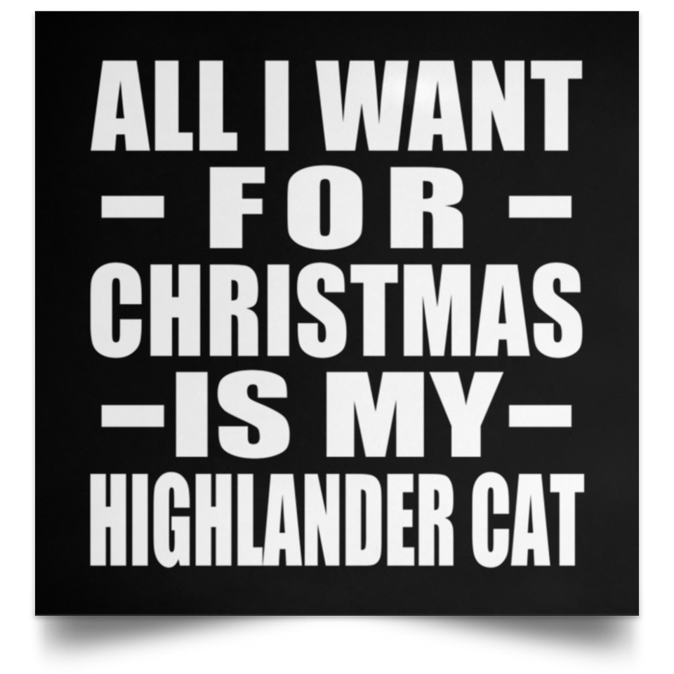 All I Want For Christmas Is My Highlander Cat - Poster Square
