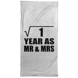 1st Anniversary Square Root of 1 Year As Mr & Mrs - Hand Towel