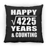 Happy 65th Anniversary Square Root of 4225 Years & Counting - Throw Pillow Black