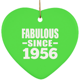 68th Birthday Fabulous Since 1956 - Heart Ornament