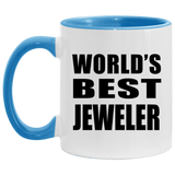 World's Best Jeweler - 11oz Accent Mug Blue