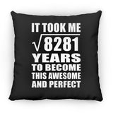 91st Birthday Took Square Root of 8281 Years To Awesome - Throw Pillow Black