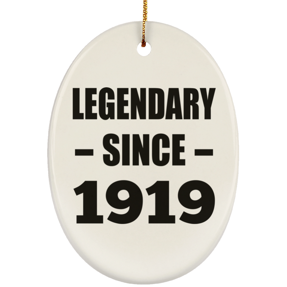 105th Birthday Legendary Since 1919 - Oval Ornament