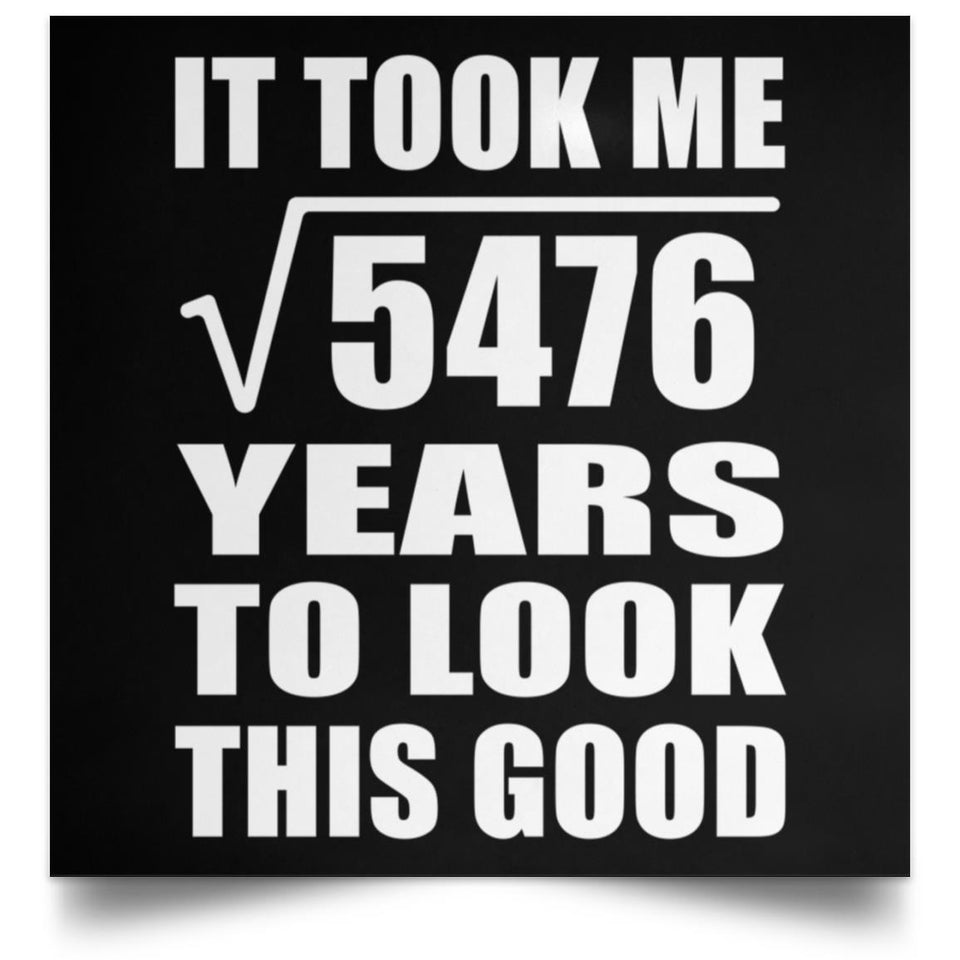 74th Birthday Took Square Root of 5476 Years To Look Good - Poster Square