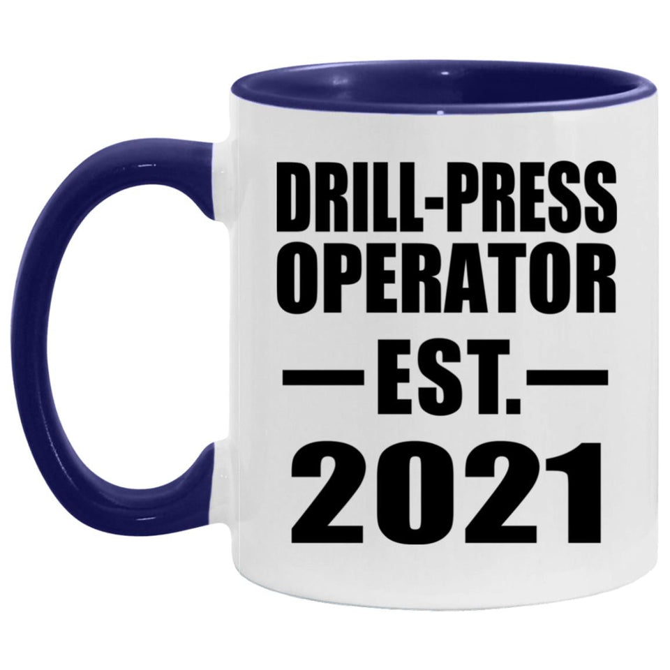 Drill-Press Operator Established Est. 2021 - 11oz Accent Mug Purple