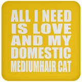 All I Need Is Love And My Domestic Mediumhair Cat - Drink Coaster