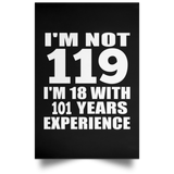 119th Birthday I'm Not 119 I'm 18 With 101 Years Experience - Poster Portrait