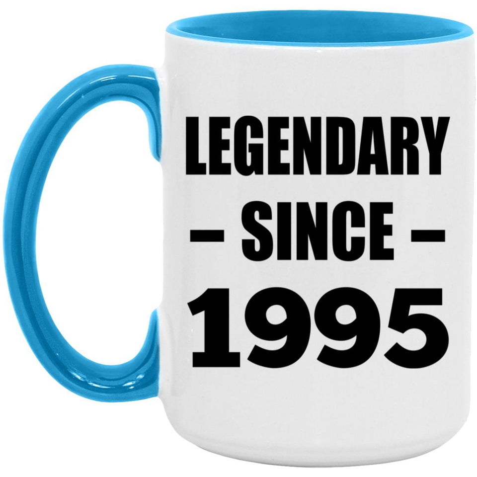 29th Birthday Legendary Since 1995 - 15oz Accent Mug Blue