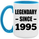 29th Birthday Legendary Since 1995 - 15oz Accent Mug Blue