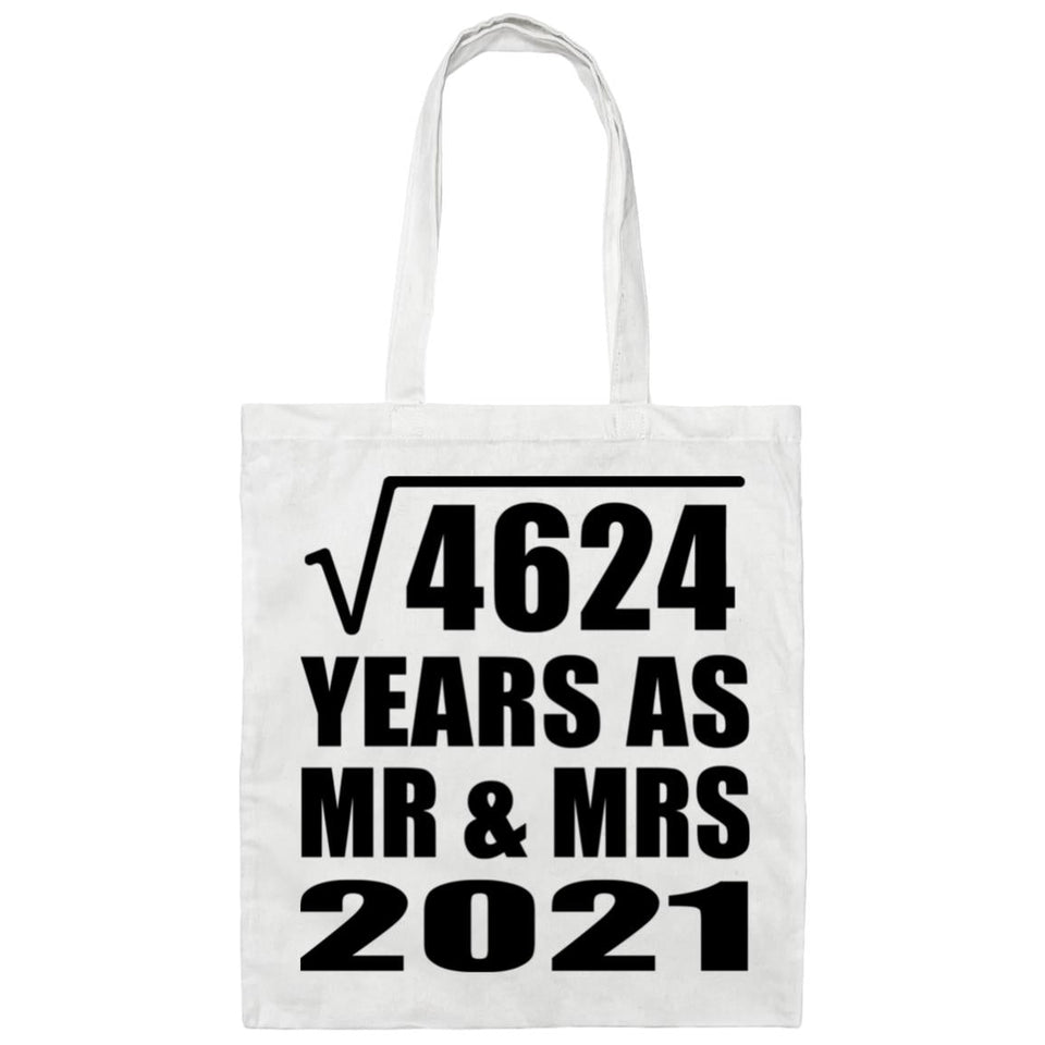 68th Anniversary Square Root of 4624 Years As Mr & Mrs 2021 - Tote Bag White