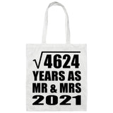68th Anniversary Square Root of 4624 Years As Mr & Mrs 2021 - Tote Bag White