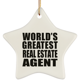 World's Greatest Real Estate Agent - Star Ornament