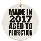 7th Birthday Made In 2017 Aged to Perfection - Circle Ornament