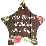 100th Anniversary 100 Years Of Being Mrs Right - Star Ornament A