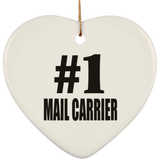 Number One #1 Mail Carrier - Heart Ornament