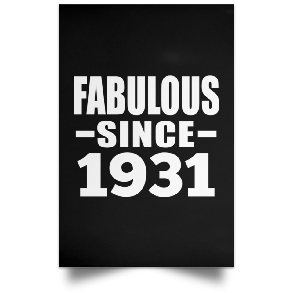 93rd Birthday Fabulous Since 1931 - Poster Portrait