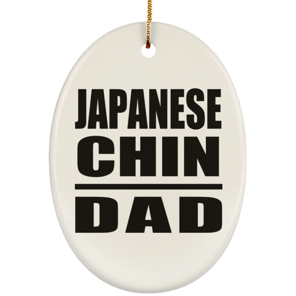 Japanese Chin Dad - Oval Ornament