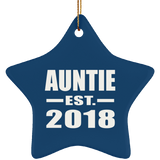 Auntie Established EST. 2018 - Star Ornament