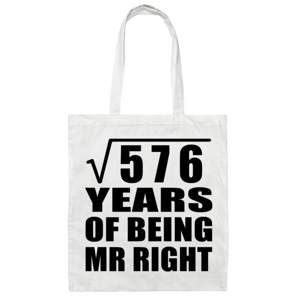 24th Anniversary Square Root of 576 Years of Being Mr Right - Tote Bag White