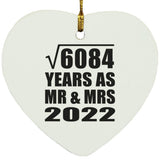 78th Anniversary Square Root of 6084 Years As Mr & Mrs 2022 - Heart Ornament