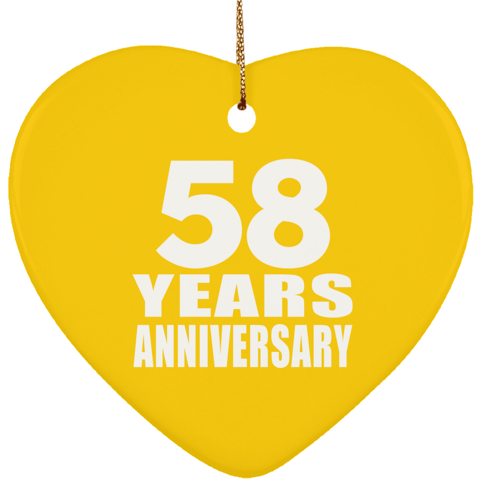 58th Anniversary 58 Years - Heart Ornament