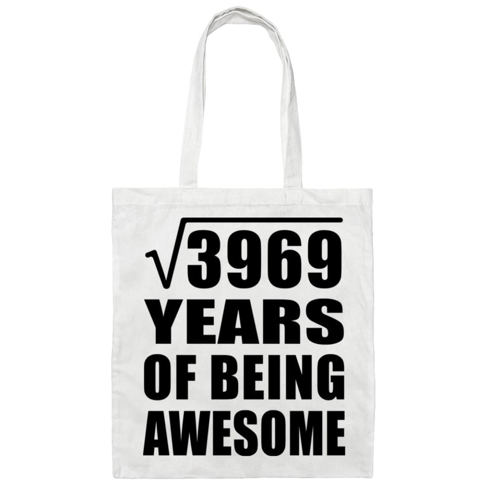 63rd Birthday Square Root of 3969 Years of Being Awesome - Tote Bag White