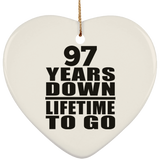 97th Anniversary 97 Years Down Lifetime To Go - Heart Ornament