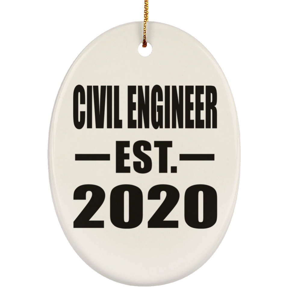 Civil Engineer Established EST. 2020 - Oval Ornament