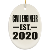 Civil Engineer Established EST. 2020 - Oval Ornament