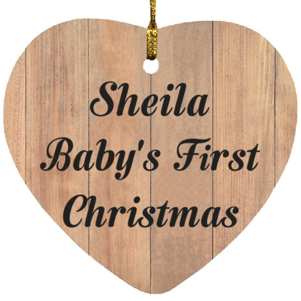Sheila Baby's First Christmas - Heart Ornament C