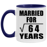 8th Anniversary Married For Square Root of 64 Years - 11oz Accent Mug Purple