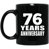76th Anniversary 76 Years - 11 Oz Coffee Mug Black