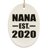 Nana Established EST. 2020 - Oval Ornament