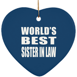 World's Best Sister In Law - Heart Ornament