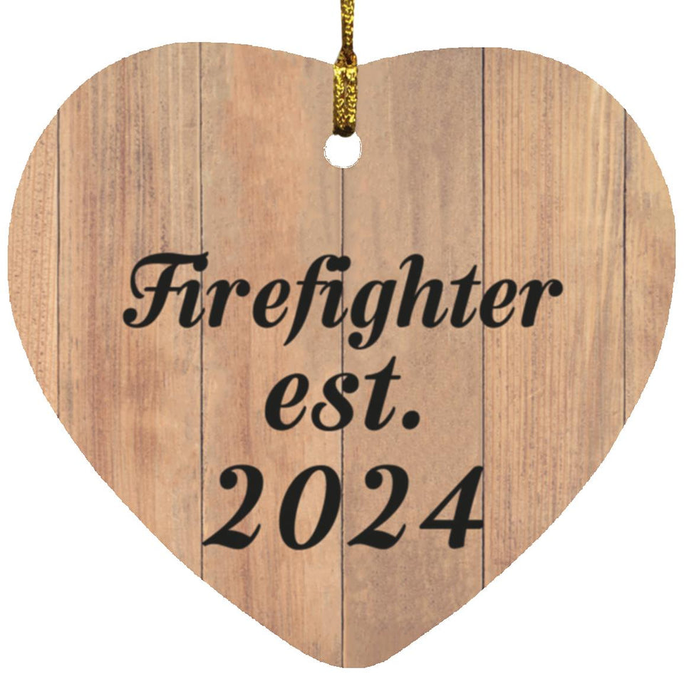 Firefighter Established Est. 2024 - Heart Ornament C