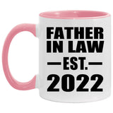Father In Law Established EST. 2022 - 11oz Accent Mug Pink