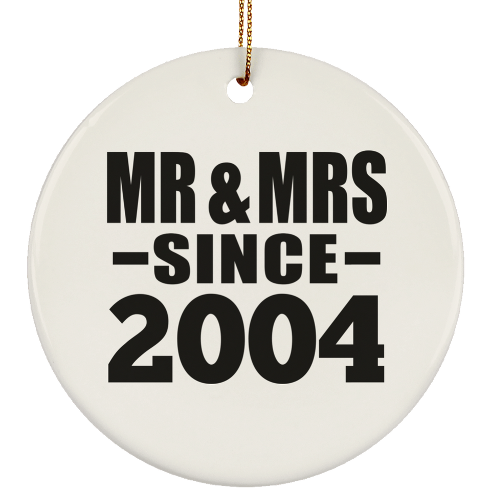 20th Anniversary Mr & Mrs Since 2004 - Circle Ornament