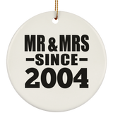 20th Anniversary Mr & Mrs Since 2004 - Circle Ornament