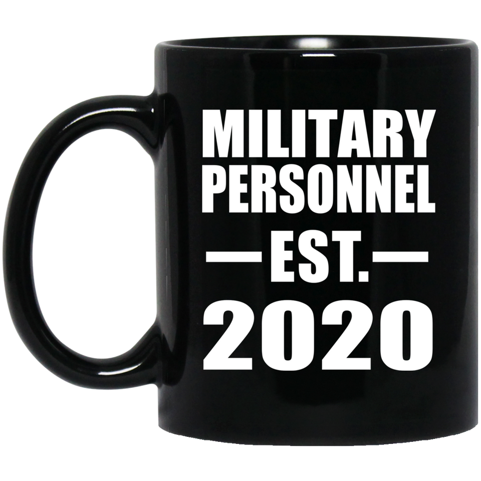 Military Personnel Established EST. 2020 - 11oz Coffee Mug Black