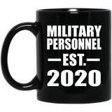 Military Personnel Established EST. 2020 - 11oz Coffee Mug Black