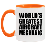 World's Greatest Aircraft Mechanic - 11oz Accent Mug Orange