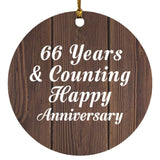 Happy 66th Anniversary 66 Years & Counting - Circle Ornament D