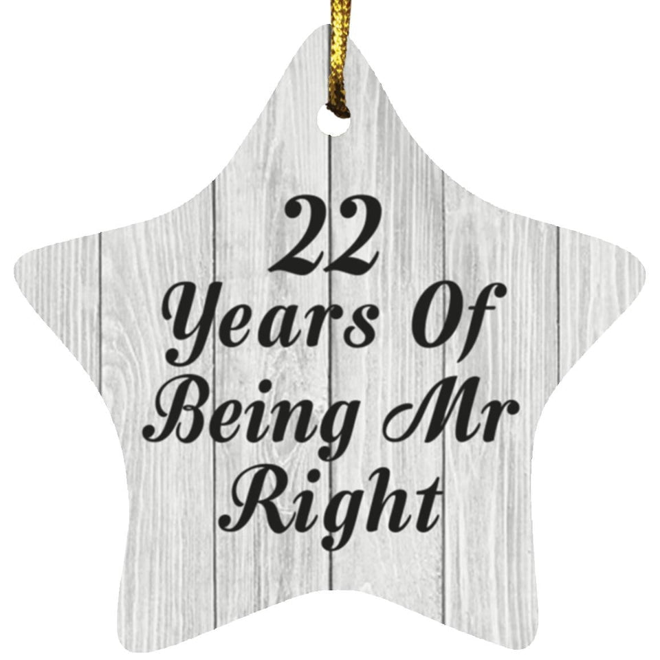 22nd Anniversary 22 Years Of Being Mr Right - Star Ornament F