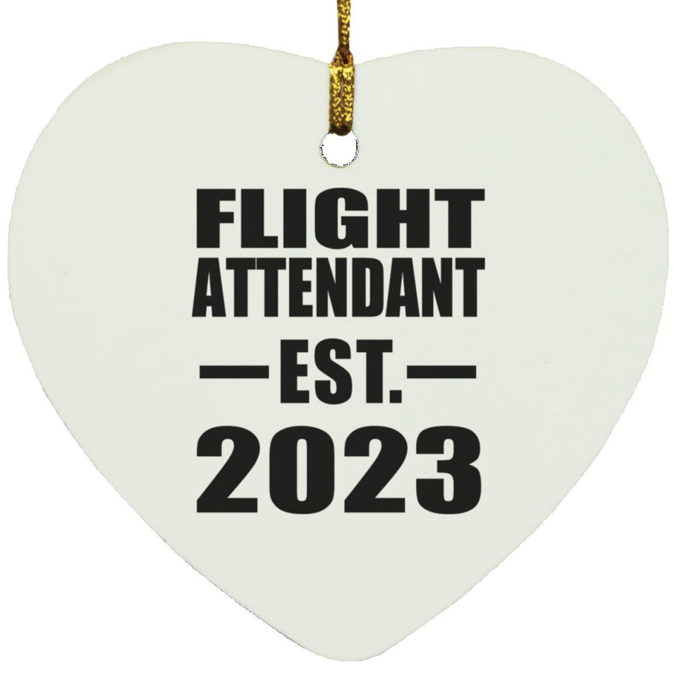 Flight Attendant Established EST. 2023 - Heart Ornament