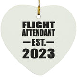 Flight Attendant Established EST. 2023 - Heart Ornament