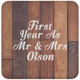 First Year As Mr & Mrs Olson - Drink Coaster E