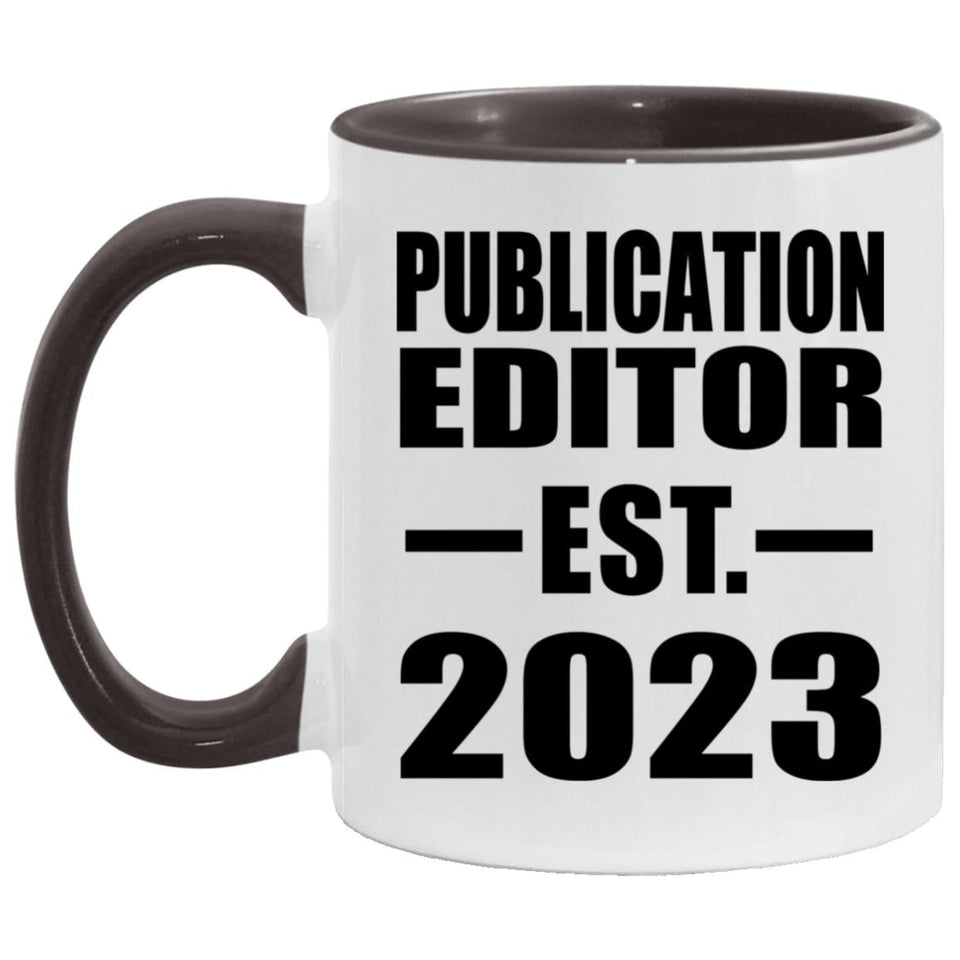 Publication Editor Established EST. 2023 - 11oz Accent Mug Black
