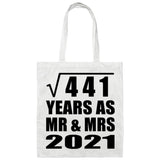 21st Anniversary Square Root of 441 Years As Mr & Mrs 2021 - Tote Bag White