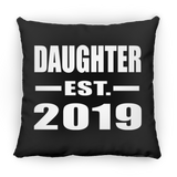 Daughter Established EST. 2019 - Throw Pillow Black