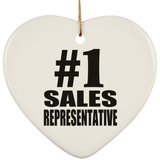 Number One #1 Sales Representative - Heart Ornament